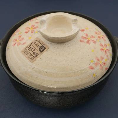 【炊具】日本佐治陶器樱花砂锅圈口25cm