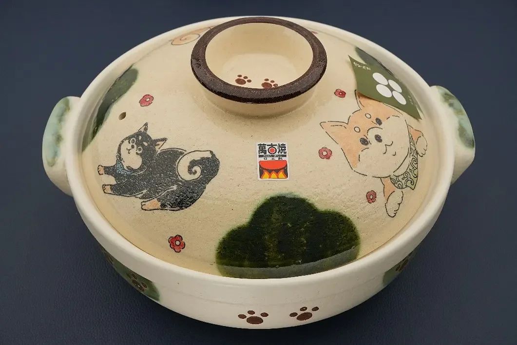 【炊具】日本万古烧柴犬砂锅圈口28cm （海鲜太太同款）