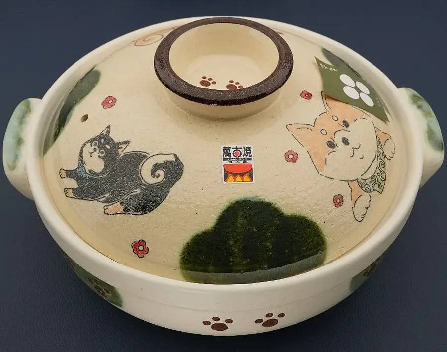 【炊具】日本万古烧柴犬砂锅圈口28cm (海鲜太太同款)