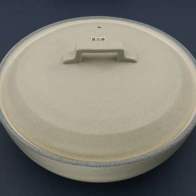 【炊具】日本万古烧灰蓝复古土锅9号(圈口28cm)